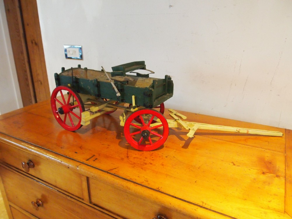 Scratch built farm wagon or dray model miniature c1920