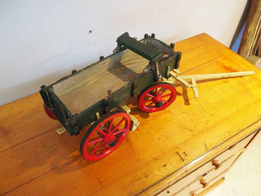 Scratch built farm wagon or dray model miniature c1920 View V