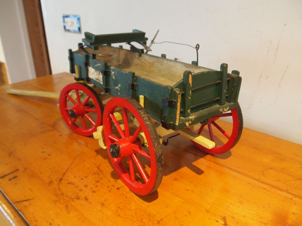 Scratch built farm wagon or dray model miniature c1920 View VI