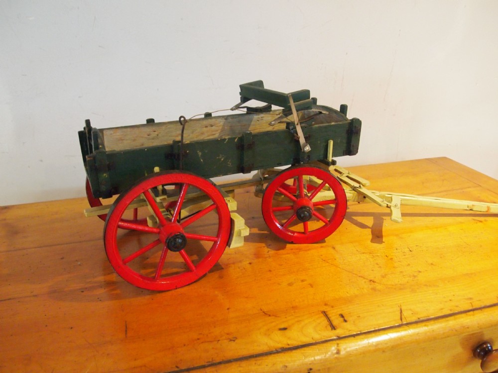 Scratch built farm wagon or dray model miniature c1920 View IX