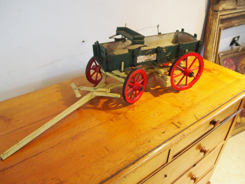 Scratch built farm wagon or dray model miniature c1920 View X
