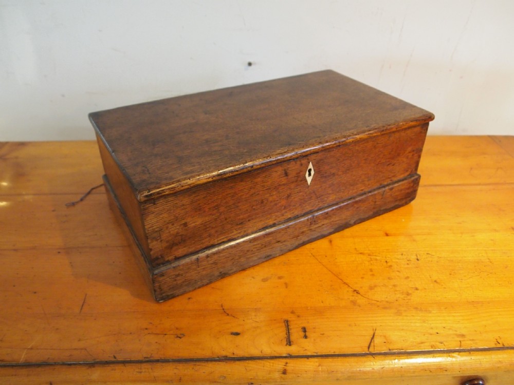 Box George III Oak deed box c1770