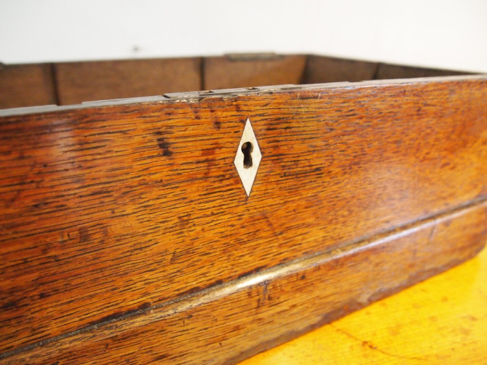 Box George III Oak deed box c1770 View III