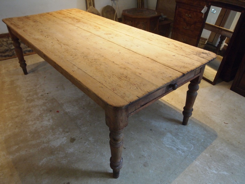 Table refectory Victorian Pine 8 seater farmhouse dining c1860