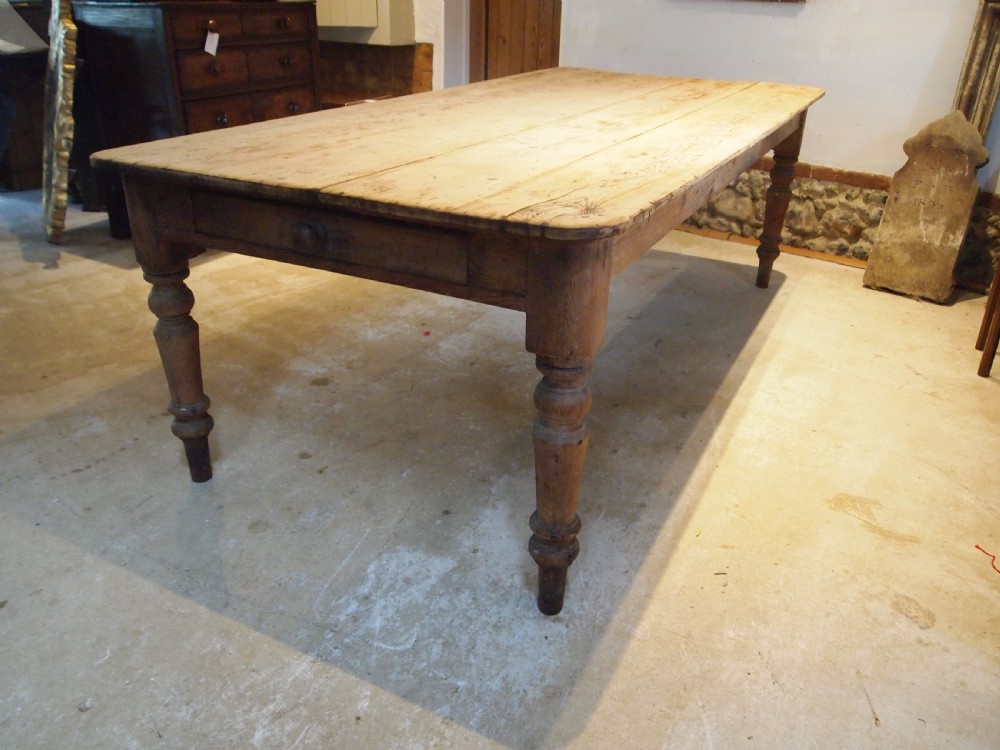 Table refectory Victorian Pine 8 seater farmhouse dining c1860 View III