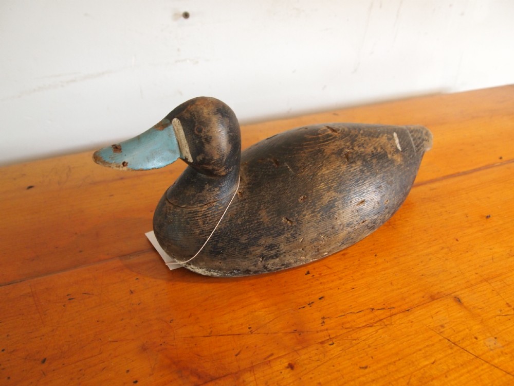 Decoy duck Edwardian Bluebill treen folk art c1900
