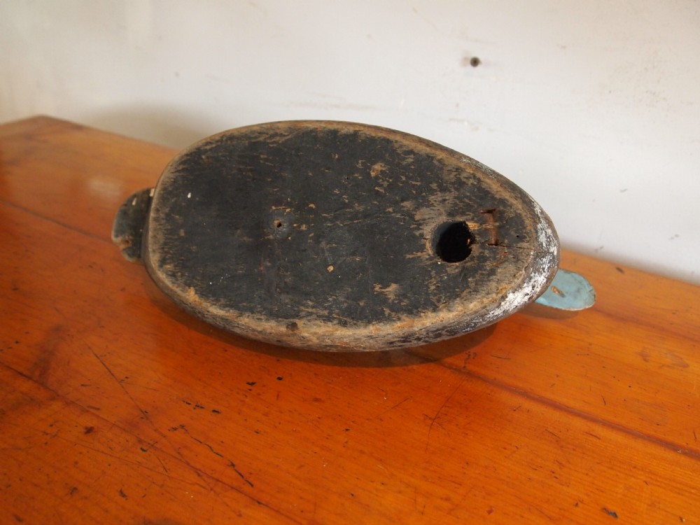 Decoy duck Edwardian Bluebill treen folk art c1900 View V