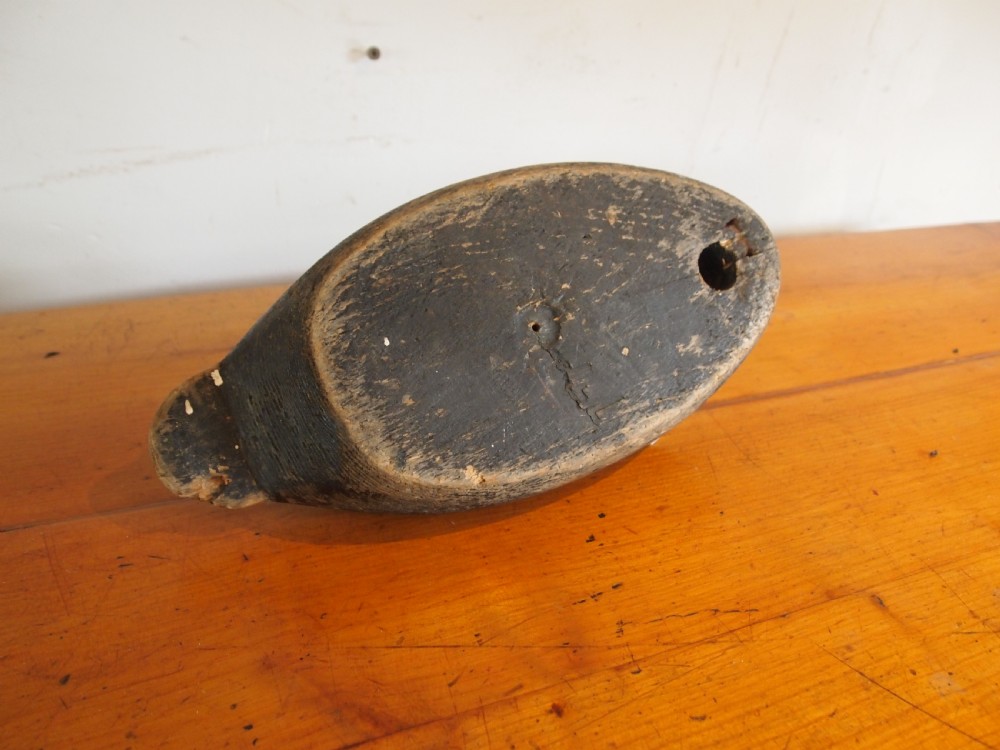 Decoy duck Edwardian Bluebill treen folk art c1900 View VIII
