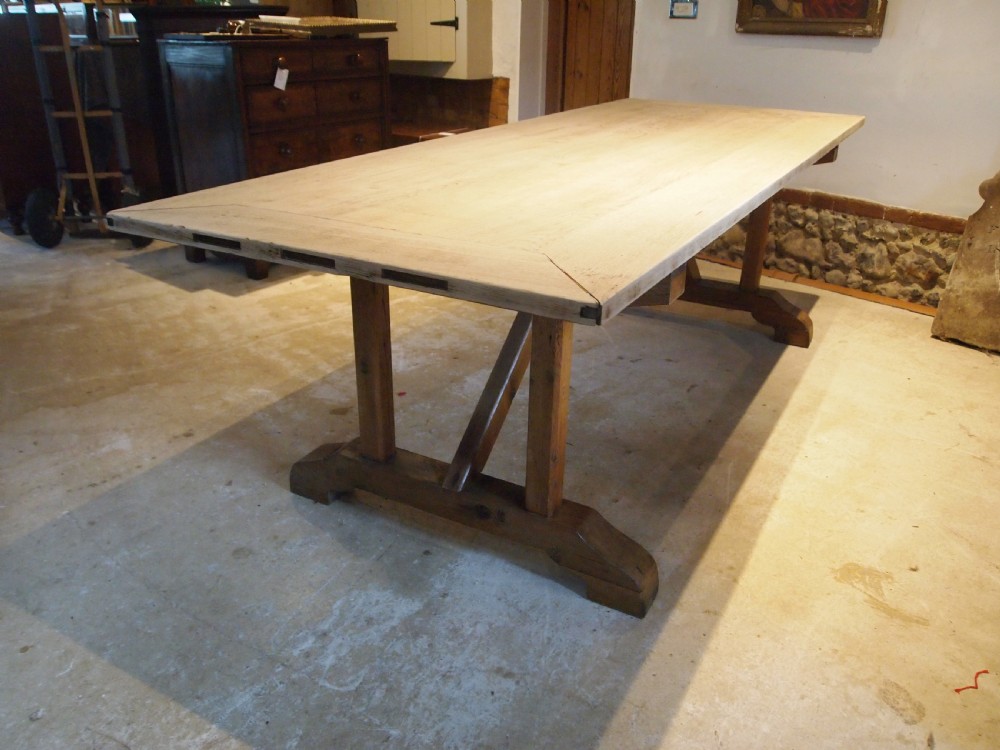 Table French Oak refectory Monastic farmhouse Edwardian c1900 View VI