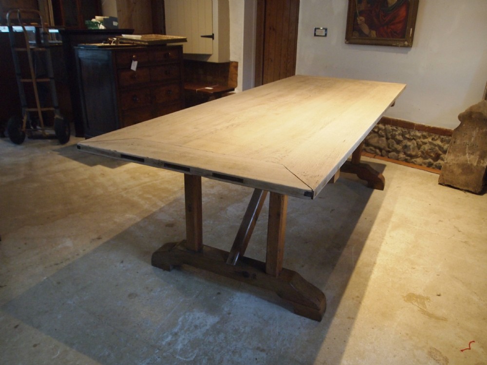 Table French Oak refectory Monastic farmhouse Edwardian c1900 View X