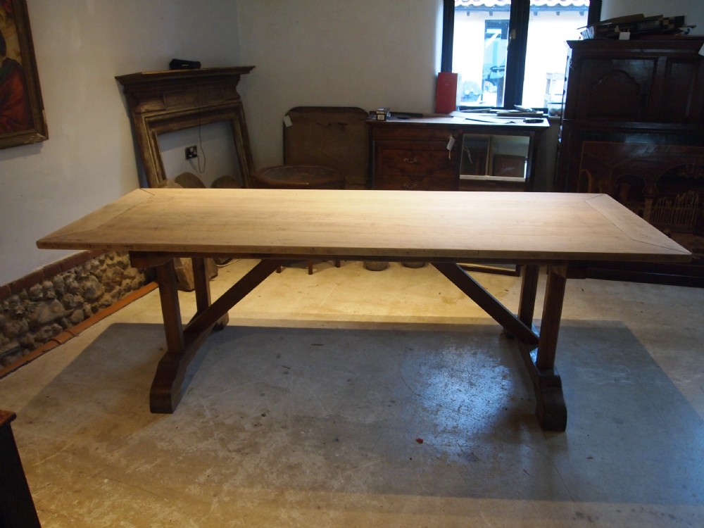 Table French Oak refectory Monastic farmhouse Edwardian c1900 View XI