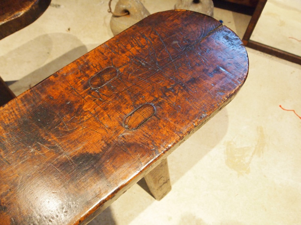 Bench settle pew pair of French Chestnut Victorian c1890 View II