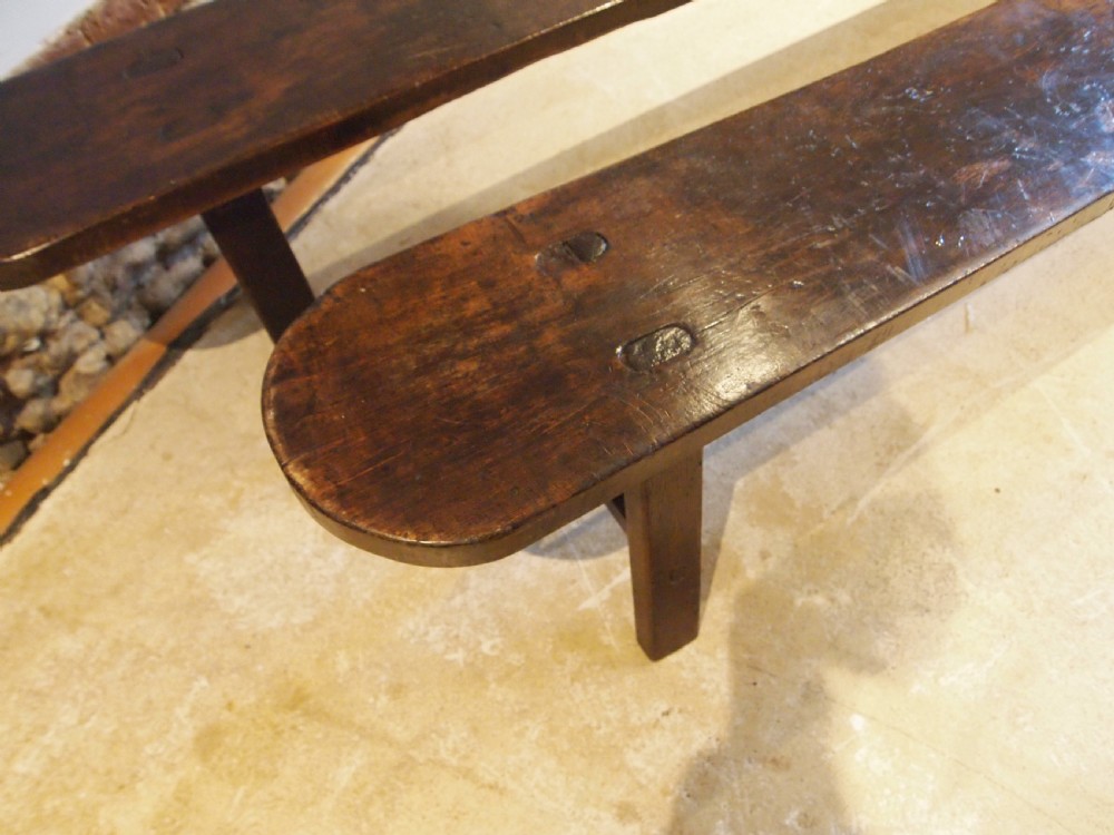 Bench settle pew pair of French Chestnut Victorian c1890 View VII
