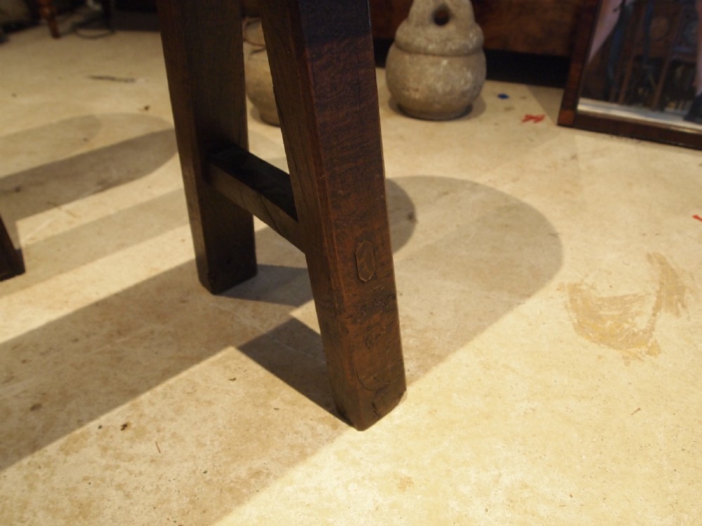 Bench settle pew pair of French Chestnut Victorian c1890 View X
