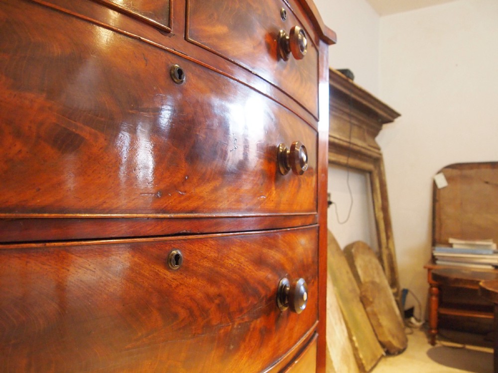 Chest of drawers fine quality bowfront Victorian c1840 View V