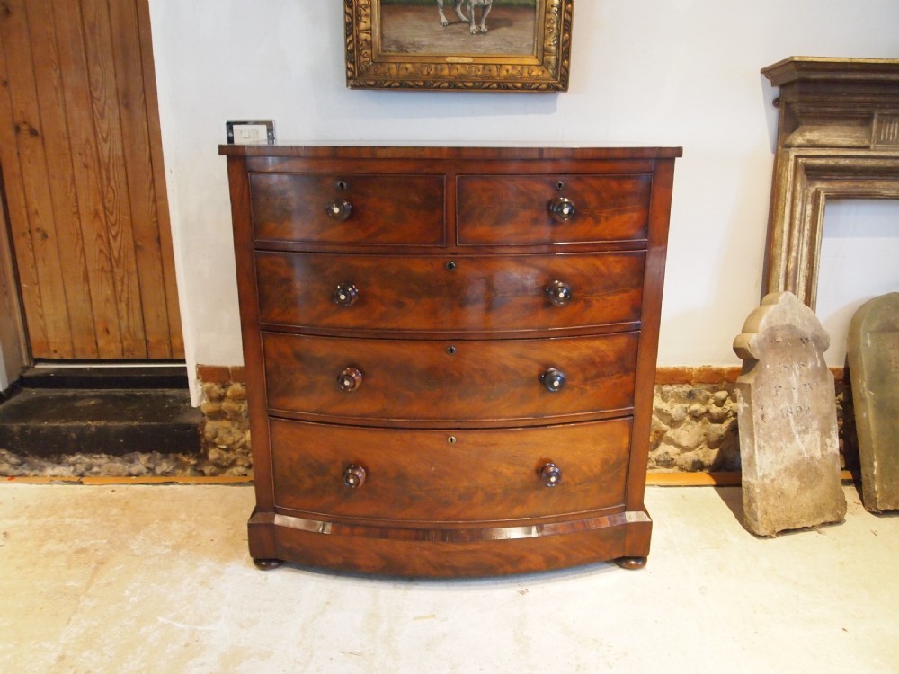 Chest of drawers fine quality bowfront Victorian c1840 View X