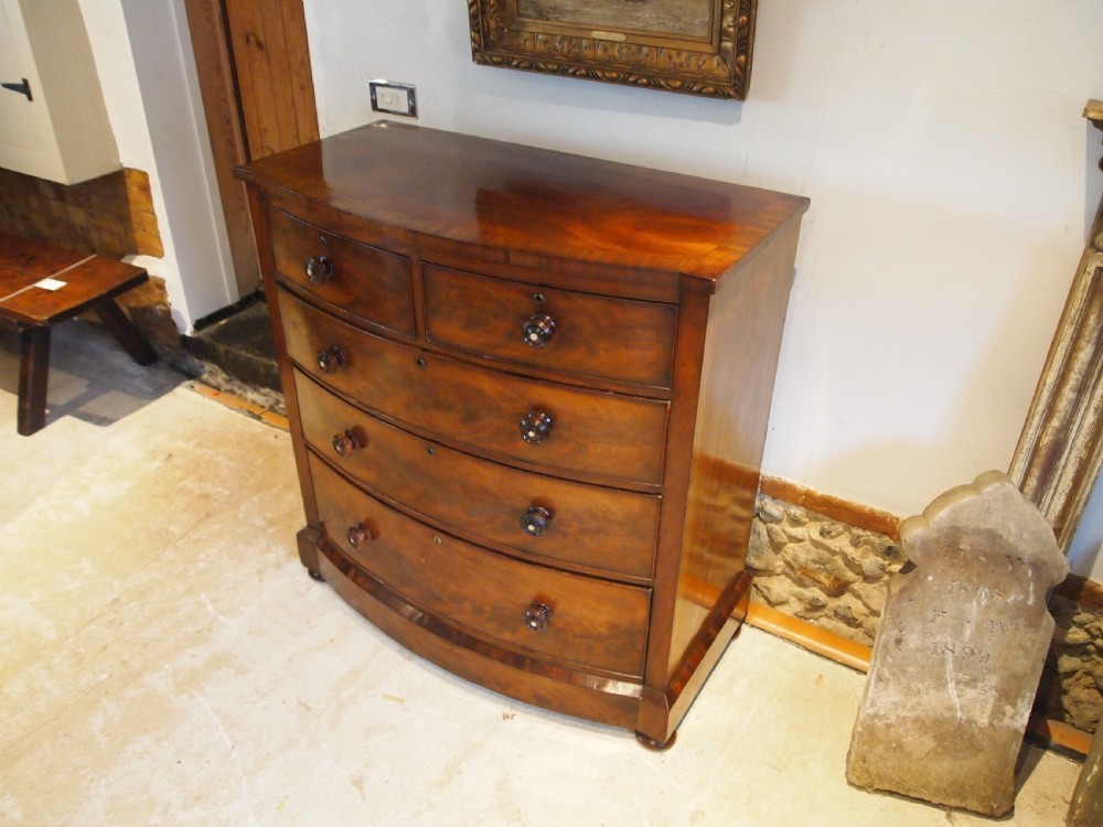Chest of drawers fine quality bowfront Victorian c1840 View XI