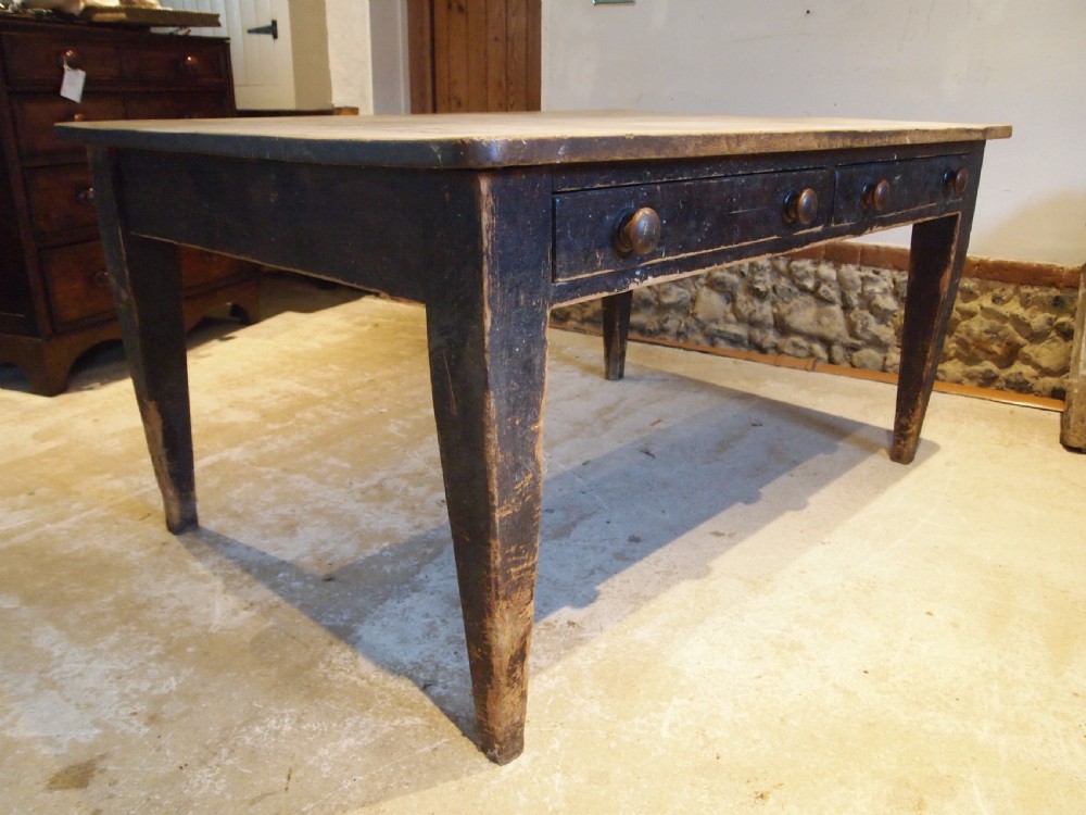 Table rare superb Sycamore George III refectory farmhouse dining c1800 View II