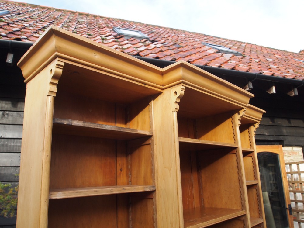 Bookcase stunning early Victorian Pine c1840 View XI