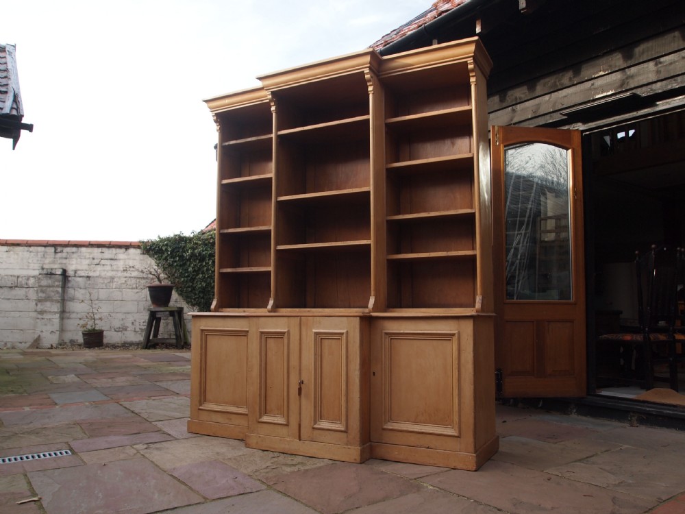 Bookcase stunning early Victorian Pine c1840 View XII