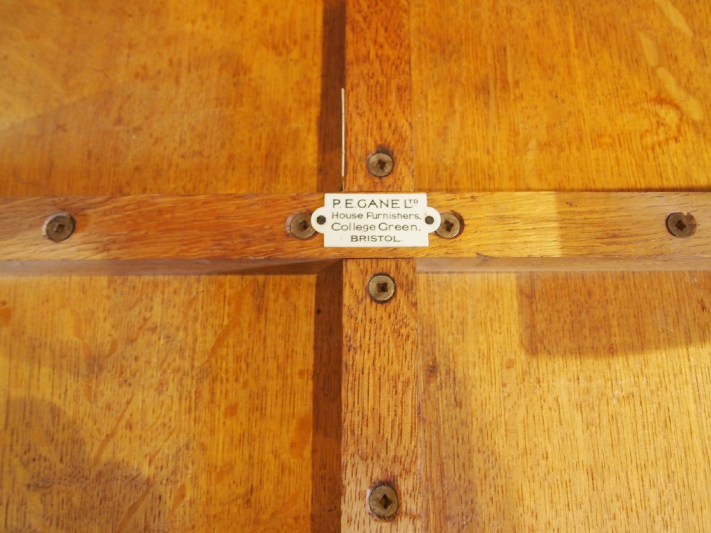 Table rare Art Deco Oak by P E Gane Bristol c1920 View II