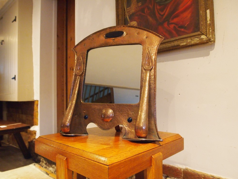 Mirror outstanding large Arts & Crafts Copper c1900 View IX