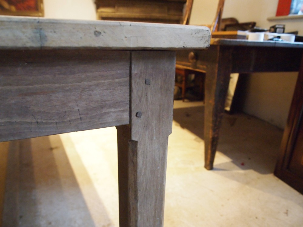 Table large refectory farmhouse rare slim seats 12 c1900 View VII