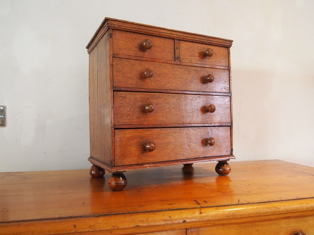 Chest of drawers miniature apprentice Victorian oak c1850