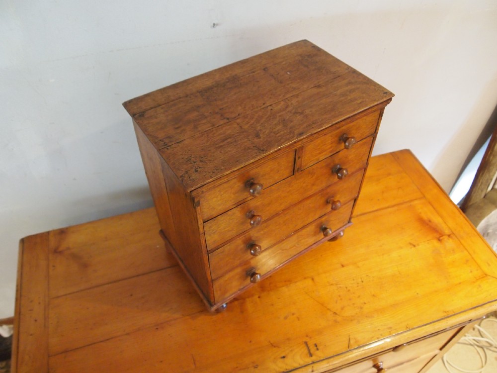 Chest of drawers miniature apprentice Victorian oak c1850 View VI