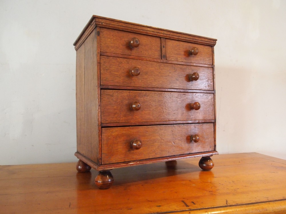 Chest of drawers miniature apprentice Victorian oak c1850 View VIII