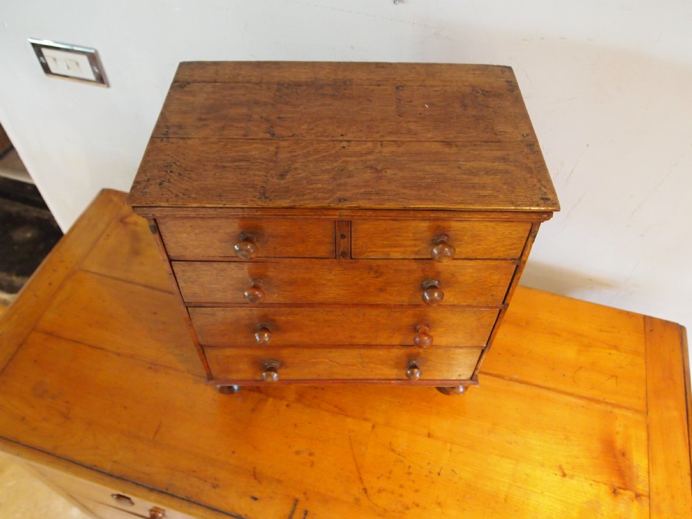 Chest of drawers miniature apprentice Victorian oak c1850 View XI
