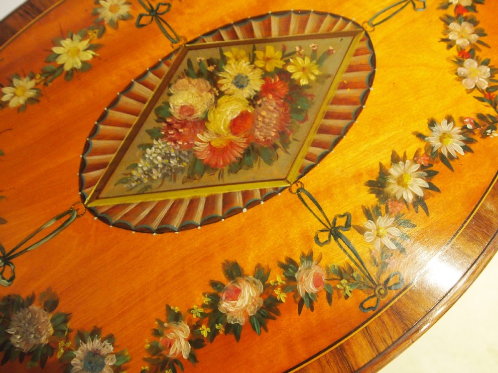 Outstanding Victorian Edwards and Roberts Satinwood table c1880 View II