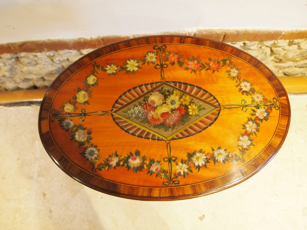 Outstanding Victorian Edwards and Roberts Satinwood table c1880 View X