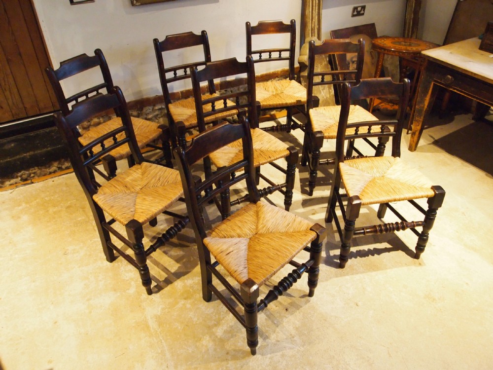 Chairs rare set of 8 Suffolk ball back dining chairs c1900 View II