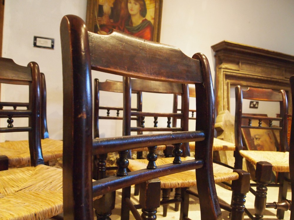 Chairs rare set of 8 Suffolk ball back dining chairs c1900 View III