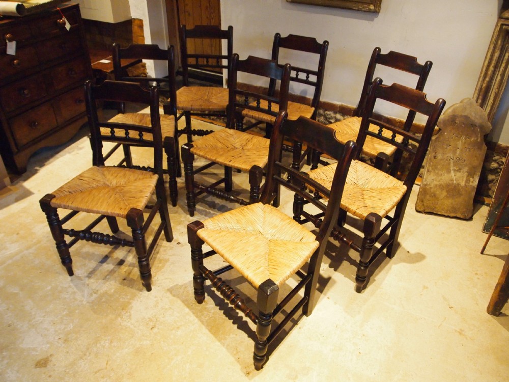 Chairs rare set of 8 Suffolk ball back dining chairs c1900 View V