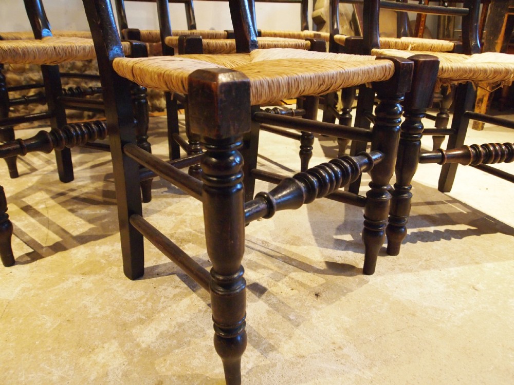 Chairs rare set of 8 Suffolk ball back dining chairs c1900 View VI