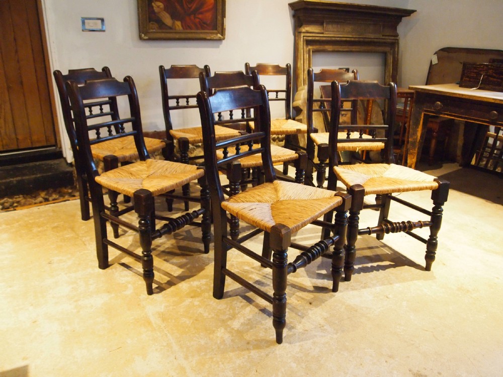 Chairs rare set of 8 Suffolk ball back dining chairs c1900 View IX