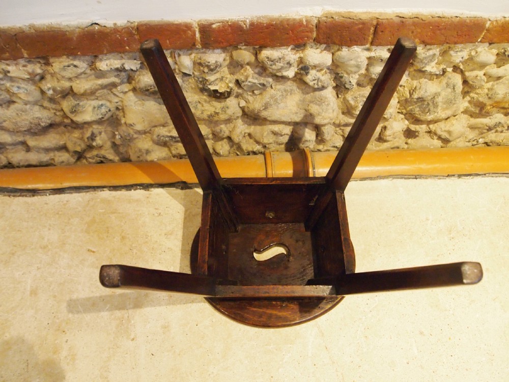 Stool table rare country Oak stool George III c1800 View III