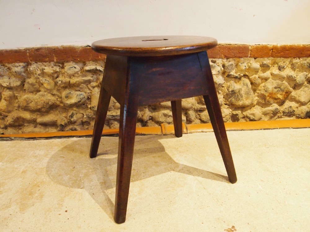Stool table rare country Oak stool George III c1800 View VI