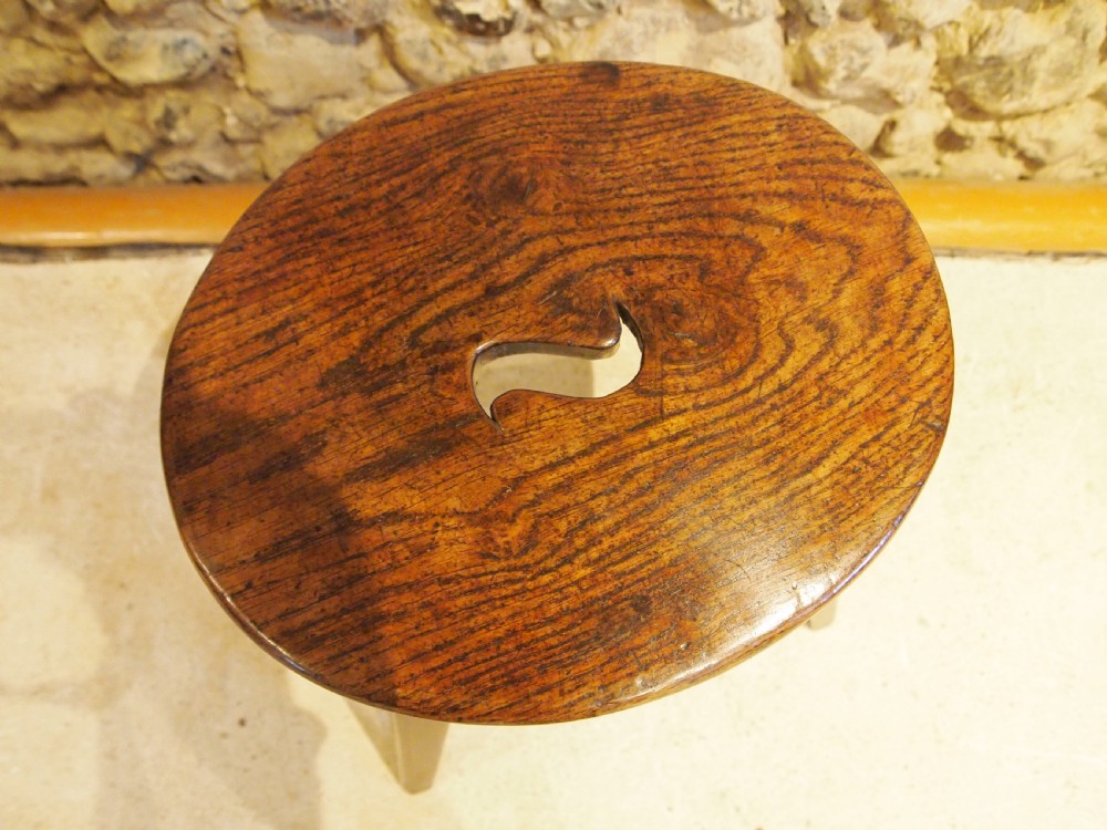 Stool table rare country Oak stool George III c1800 View VII