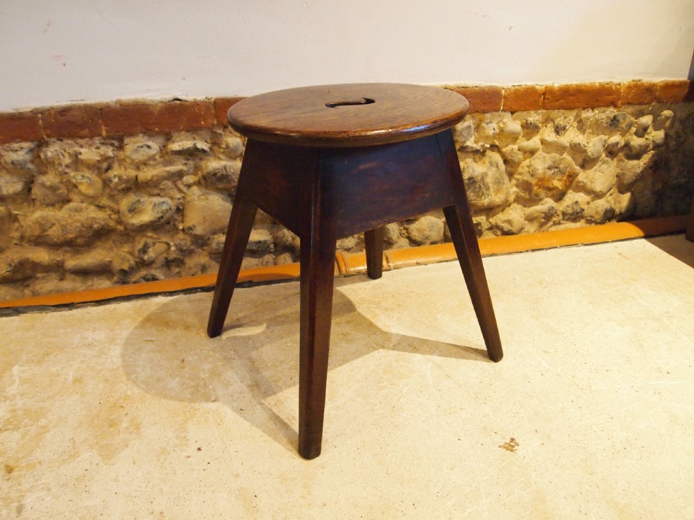 Stool table rare country Oak stool George III c1800 View VIII