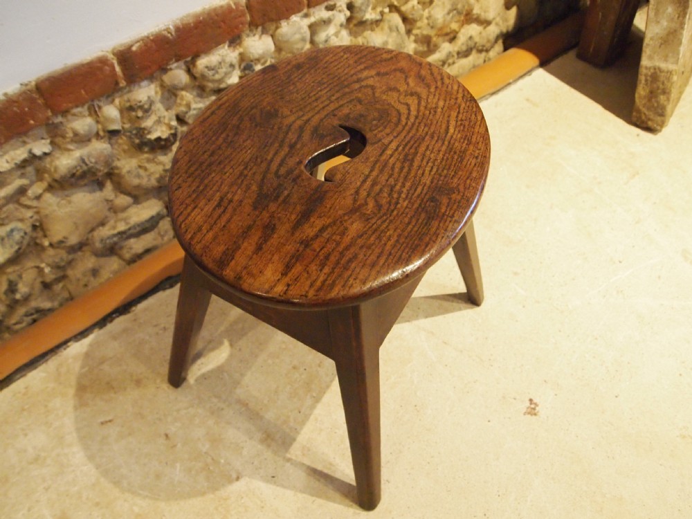 Stool table rare country Oak stool George III c1800 View IX