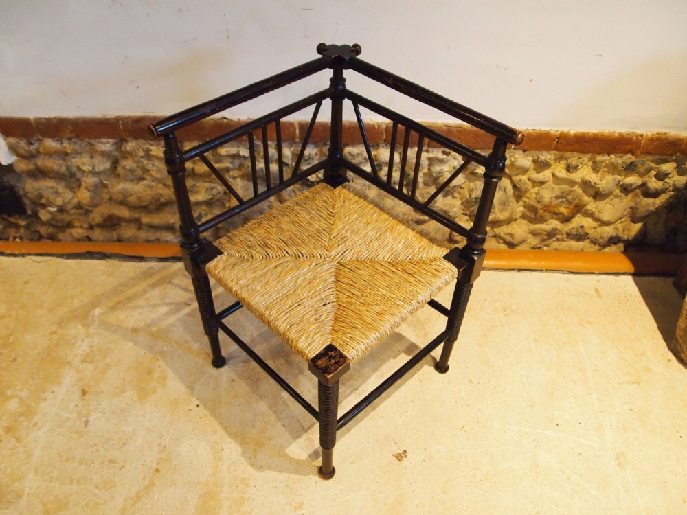 Chair rare Arts and Crafts Sussex Morris corner chair c1870 View III