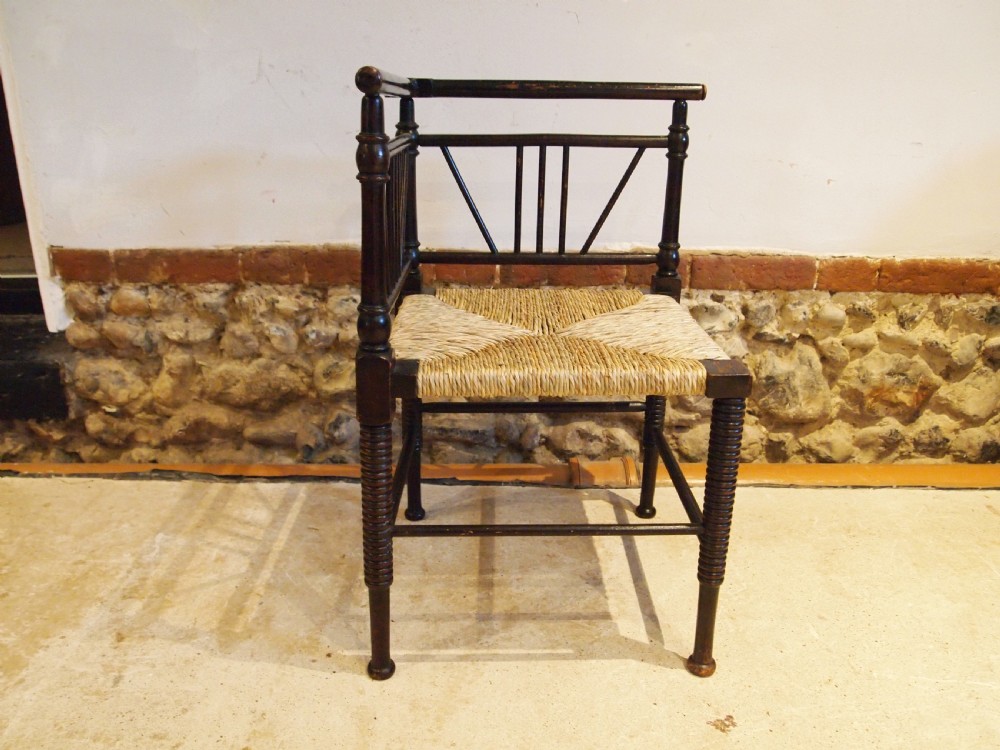 Chair rare Arts and Crafts Sussex Morris corner chair c1870 View V