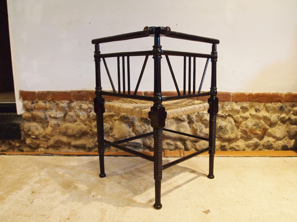 Chair rare Arts and Crafts Sussex Morris corner chair c1870 View VI