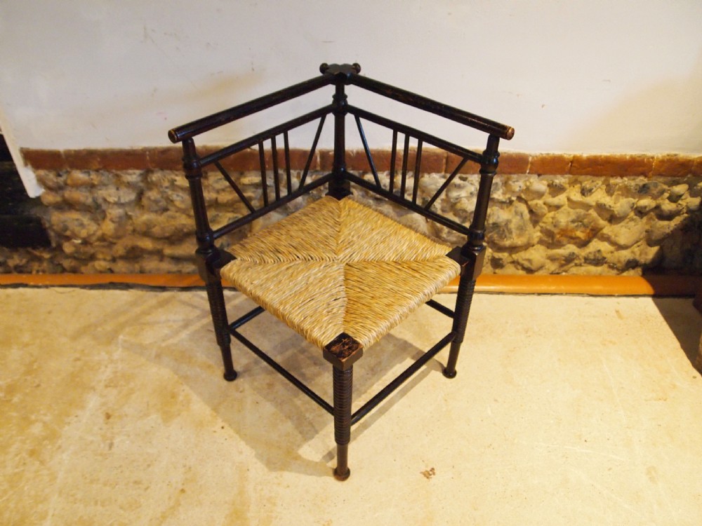 Chair rare Arts and Crafts Sussex Morris corner chair c1870 View VII