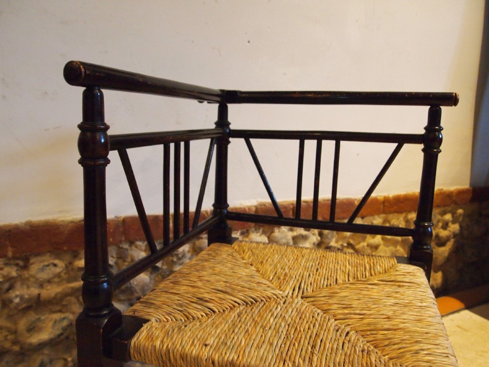 Chair rare Arts and Crafts Sussex Morris corner chair c1870 View VIII
