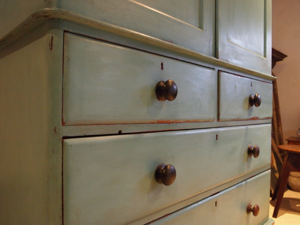 Wardrobe chest of drawers linen press Victorian c1840 View XIII