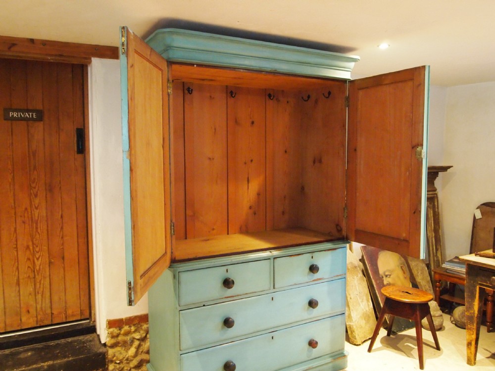 Wardrobe chest of drawers linen press Victorian c1840 View XIV